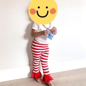Striped Ruffle Leggings
